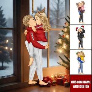 Custom Couple Hug Ornament – Personalized Names & Design