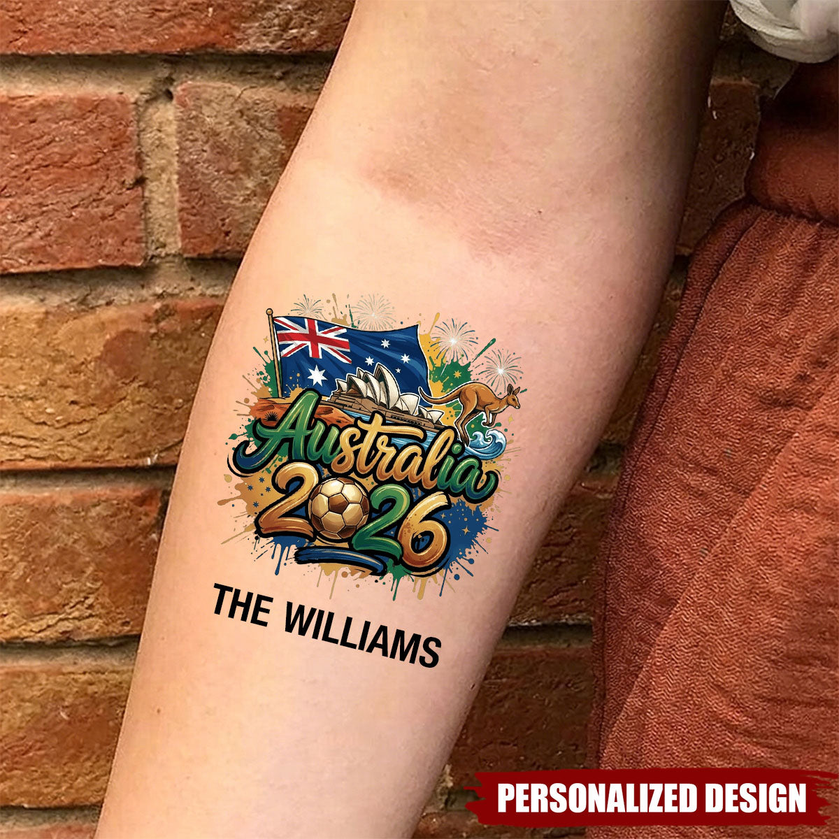 Personalized 2026 World Cup Country Tattoos - Custom Name