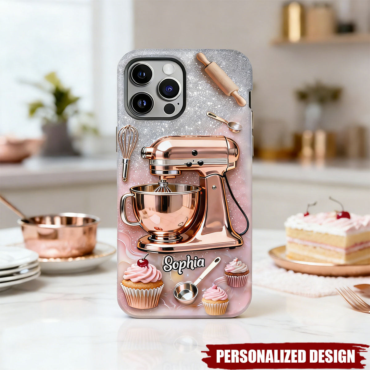 Personalized Baking Phone Case – Cute Baking Mixer Design Gift for Baking Lovers