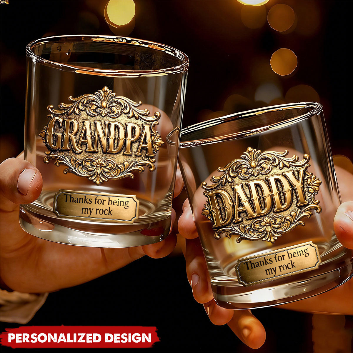 Custom Title  Whiskey Glass - Father’s Day Gift for Him