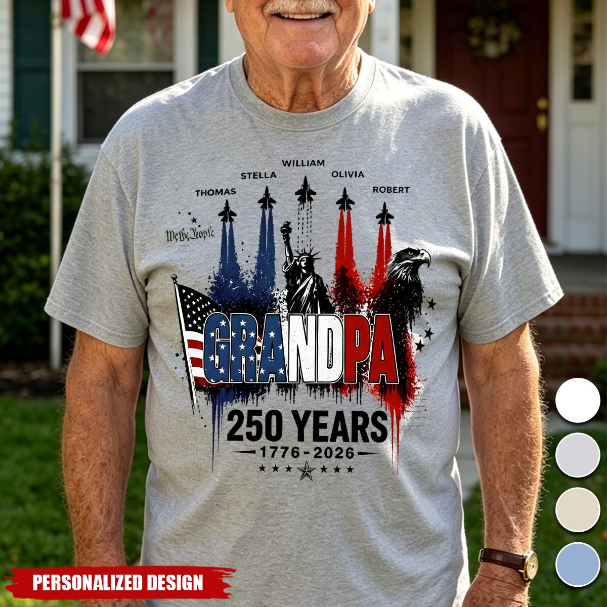 Personalized  America’s 250th T-Shirt - Custom kids Names