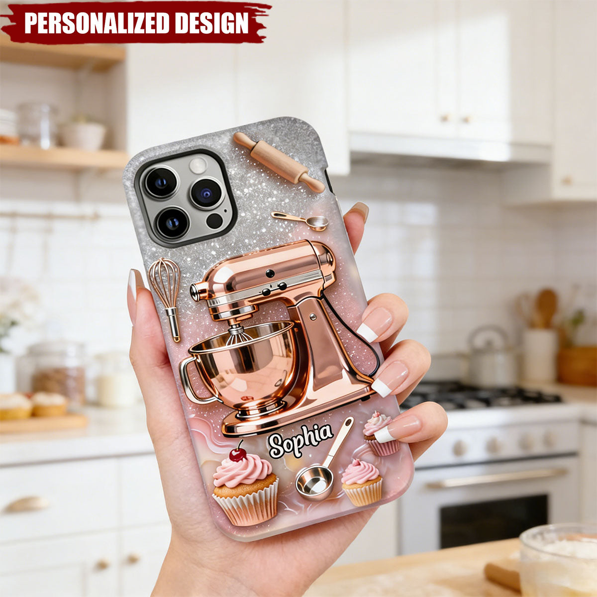 Personalized Baking Phone Case – Cute Baking Mixer Design Gift for Baking Lovers