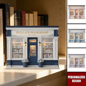 Personalized Bookshop Wooden Plaque - Custom Book Lover Keepsake Decor