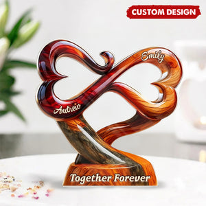 Personalized Infinity Heart Couple Ornament – 'Together Forever' Custom Name Home Decor