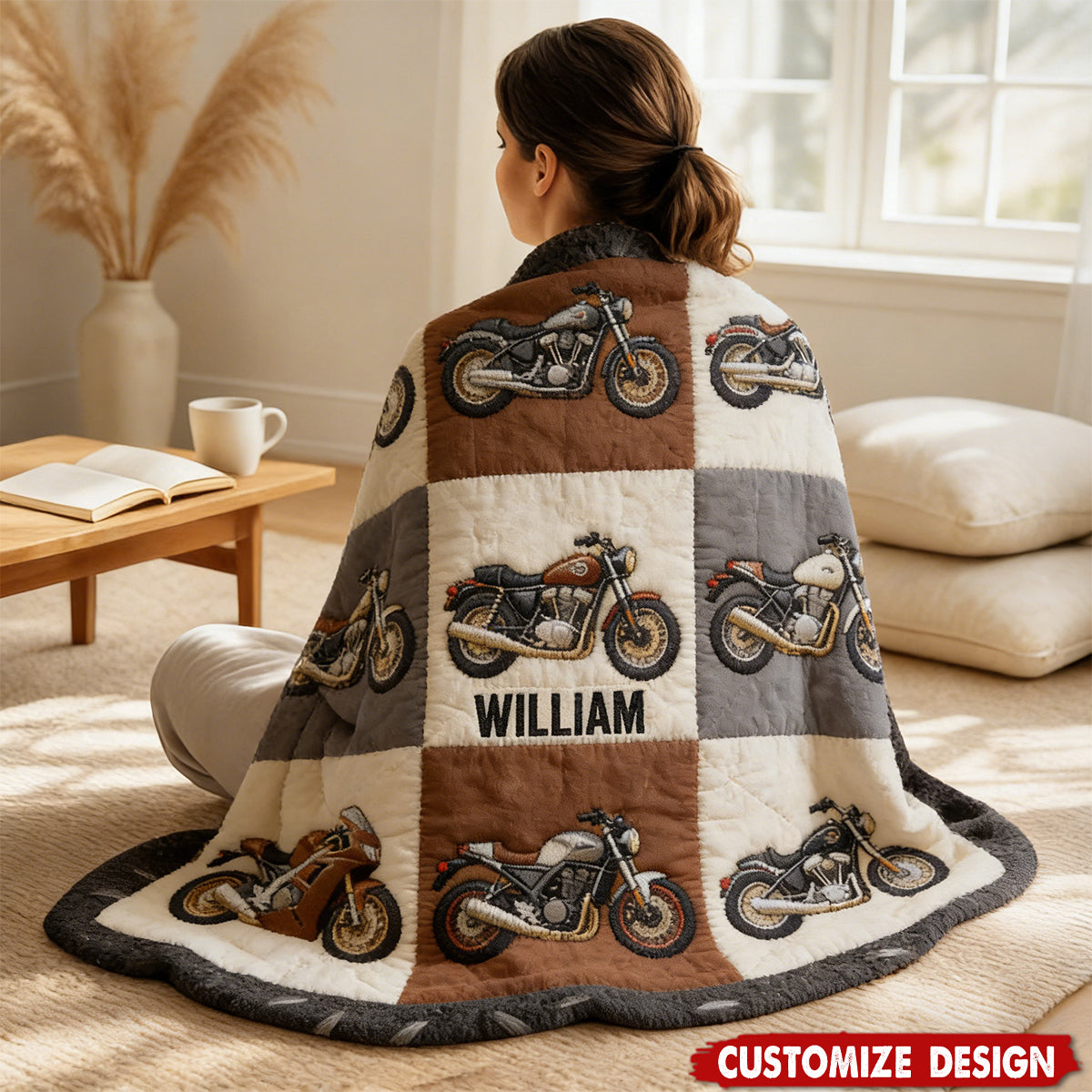 Personalized Biker Blanket - Gift for motorcycle Lover
