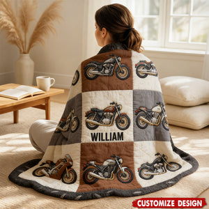 Personalized Biker Blanket - Gift for motorcycle Lover