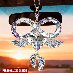 Personalized I Never Walk Alone Car Ornament - Memorial Gift For Family