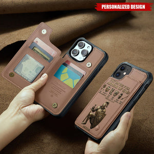 Personalized "Full Armor of God" Leather Wallet Phone Case – Custom Christian Gift