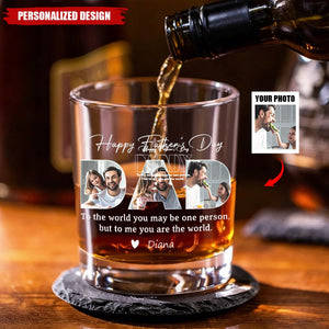 Personalized Photo‑Filled DAD and Sentimental Quote Whiskey Glass -Father's Day Gift