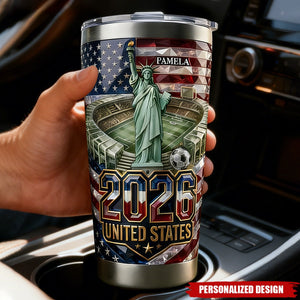 Personalized 2026 USA World Cup Tumbler - Custom Name Gifts For Sport Lovers