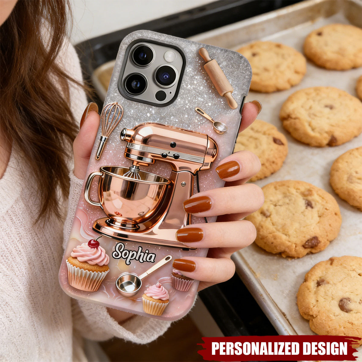 Personalized Baking Phone Case – Cute Baking Mixer Design Gift for Baking Lovers