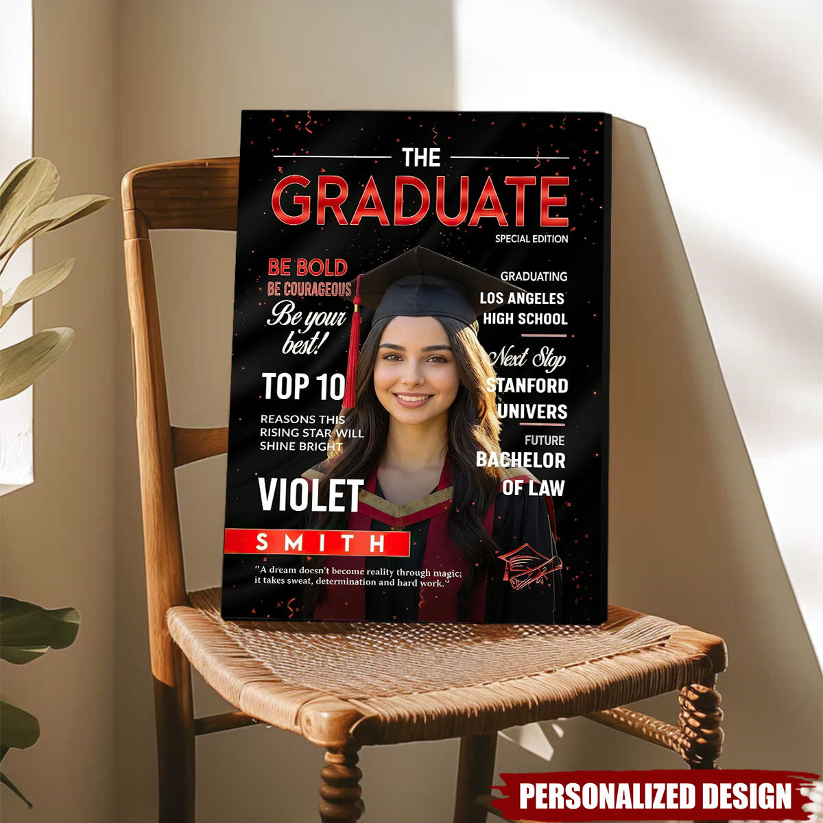 Personalized Graduation Magazine Poster - Unique Gift For Graduates
