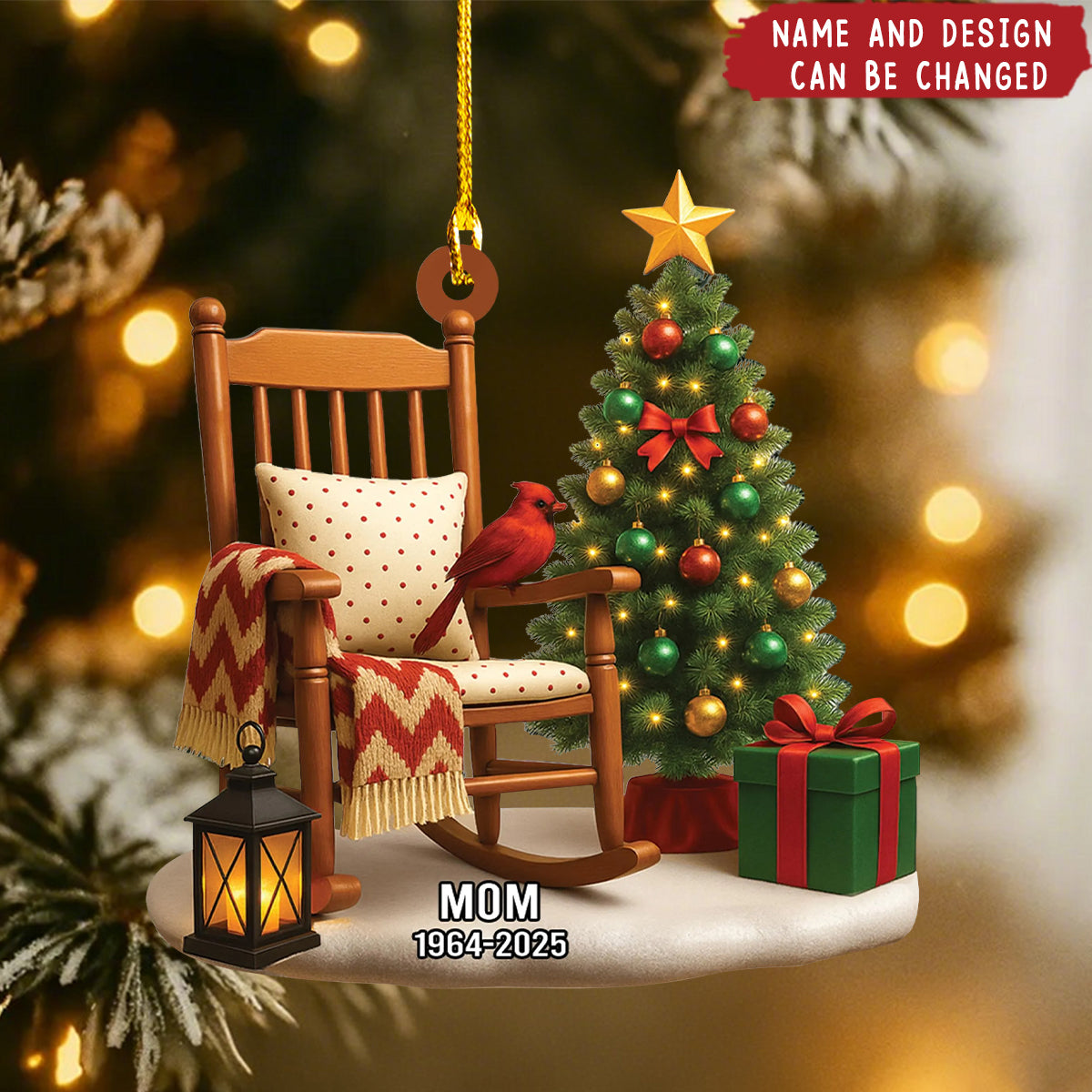 Personalized Memorial Rocking Chair Ornament – In Loving Memory Christmas Keepsake