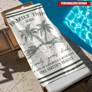 Personalized Summer Trip Beach Towel - Custom Theme & Name for Summer Trip