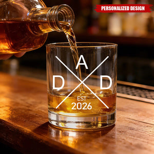 Personalized Established Year Dad Whiskey Glass - First Father’s Day Gift for New Dad