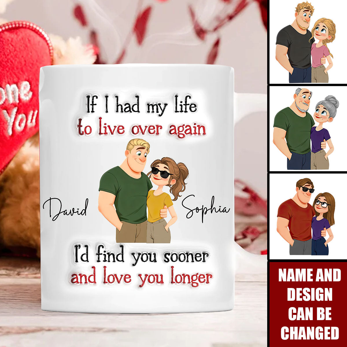 Personalized Cartoon Couple Coffee Mug – Romantic Gift for Couple