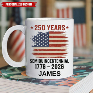 Personalized 250th Anniversary USA Mug – Patriotic American Flag Coffee Cup