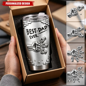 Personalized Multi Kid Name Fist Bump Design Tumbler - Stainless Steel Travel Tumbler