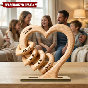 Personalized Mom Grandma Heart Wooden Plaque - Sentimental Mother's Day Gift for Mom, Wife