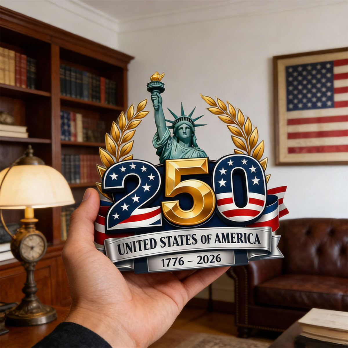 US 250th Anniversary Acrylic Plaque – 1776-2026 Statue of Liberty Patriotic Decor