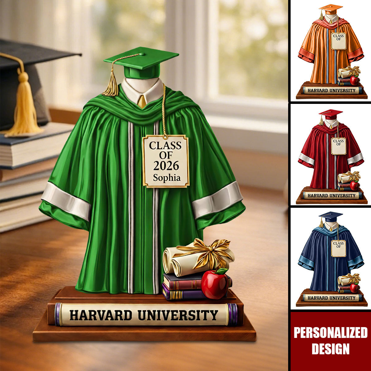Personalized Graduation Gown Plaque - Graduation Gift for Her, For Him