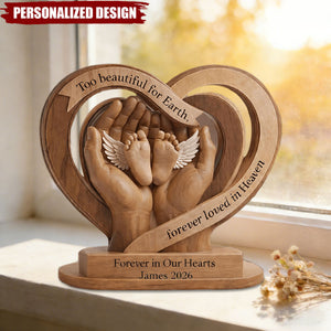 Personalized Baby Memorial Heart Wooden Plaque - Infant Loss Remembrance Keepsake