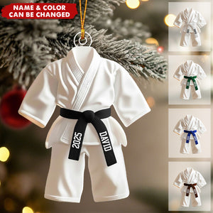 Custom Karate,Taekwondo Uniform Ornament – Personalized Belt Color & Name Keepsake