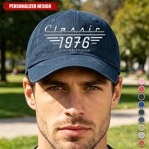 Personalized Classic Limited Edition Custom Birth Year Baseball Cap - Gift for Men Women