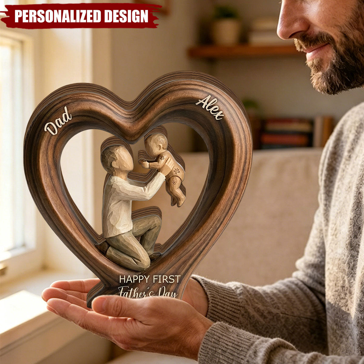 Personalized Wooden Heart Keepsake -Father’s Day Gift