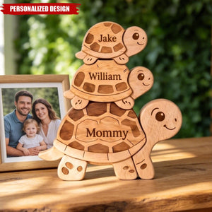Personalized Family Turtle Puzzle – Perfect Gift for Mom & Family