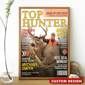 Custom “Top Hunter” Magazine Cover Poster – Personalized Hunting Gift