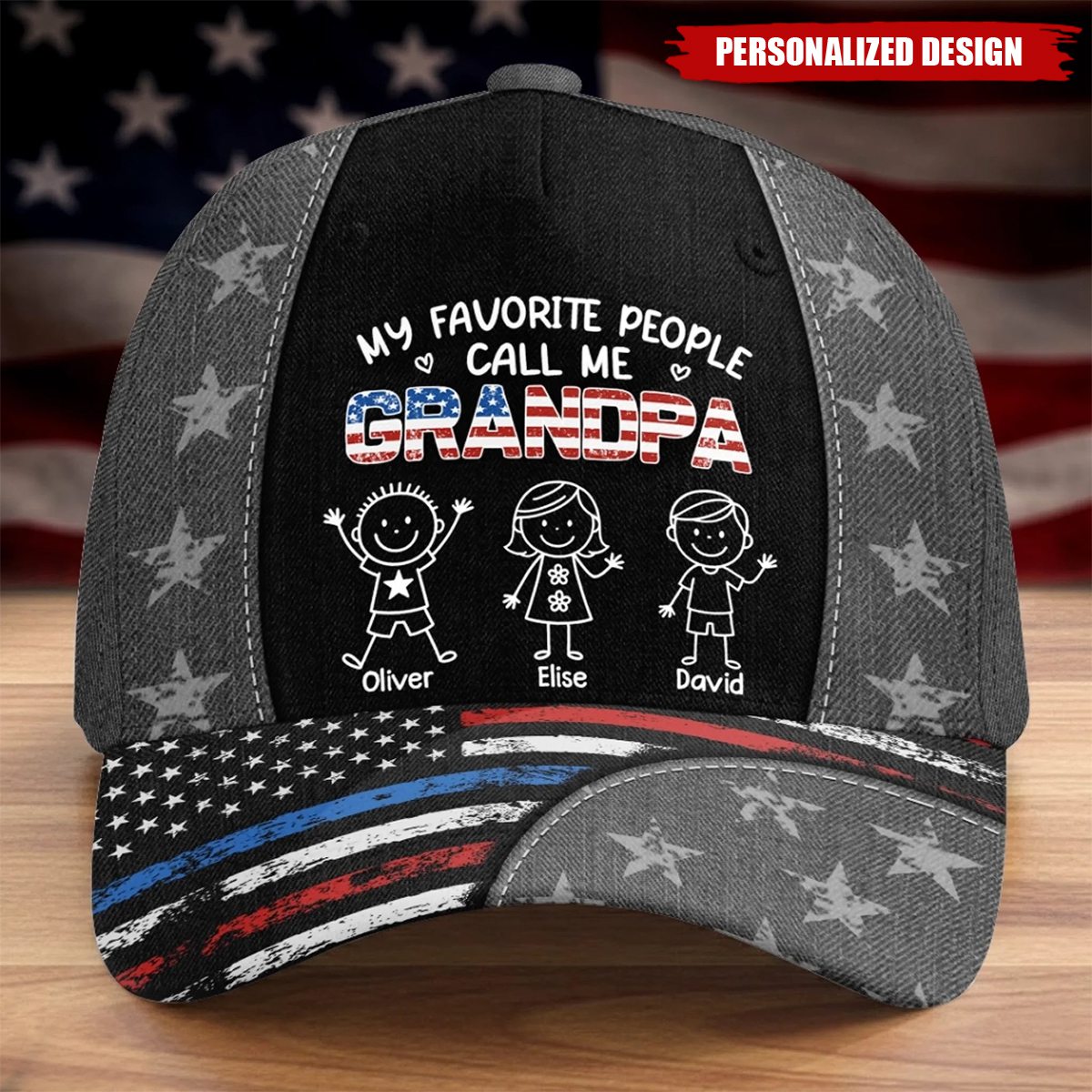 My Favorite People Call Me Grandpa Custom Name Hat - Father's Day Birthday Gifts For Dad, Grandpa