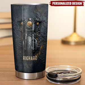 Personalized Motorcycle Tumbler - Custom Name Gift for Bikers