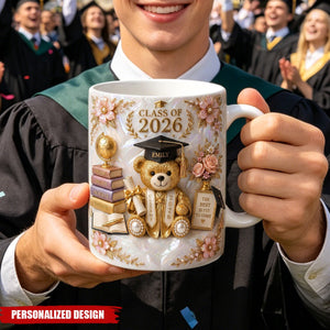 Personalized Class of 2026 Bear Graduation Mug