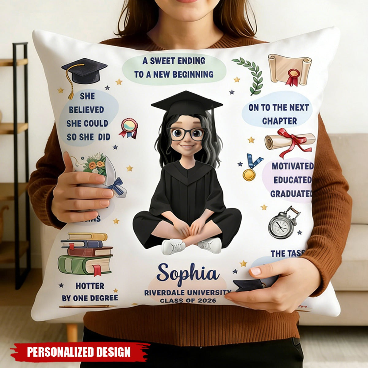 Personalized Class of 2026 Graduation Pillow - Gift For Graduates