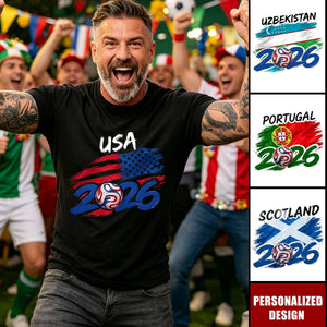 Personalized 2026 Soccer World Cup Country T-Shirt - Custom Name