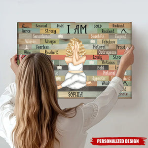 Personalized I Am Yoga Girl Poster - Gift For Yoga Lovers, Mental Health Gifts