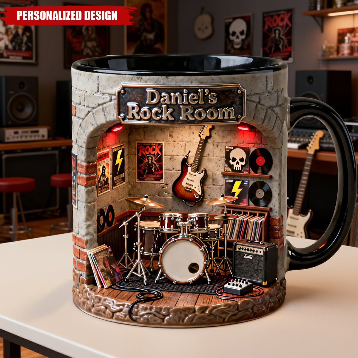 Born To Rock Coffee Mug - Personalized Music Lover Gift