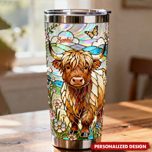 Love Highland Cows - Custom Name Highland Cow Tumbler