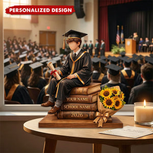 Personalized Graduation Wooden Plaque - Custom Name & Year Graduation Gift for Her/Him
