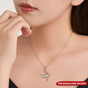 Personalized Graduation Cap Necklace - Custom Name, Year & Birthstone Keepsake