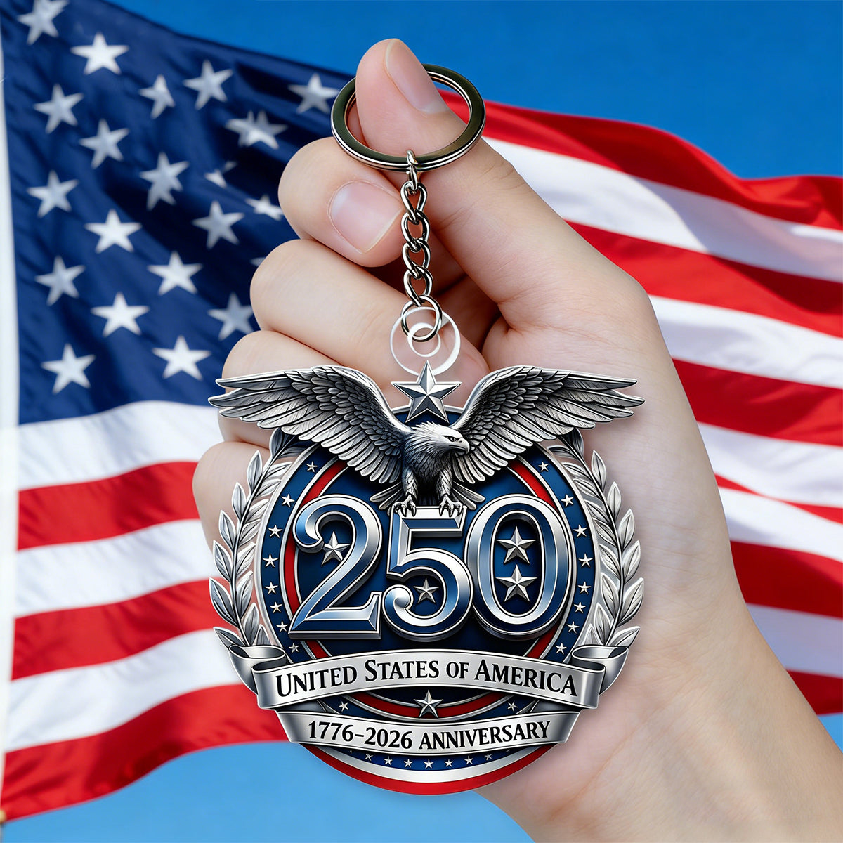 USA 250th Anniversary Keychain – Perfect Gift for Patriots