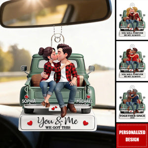 Couple Kissing On The Truck  Car Ornament - Valentine's Day Gift For Couple