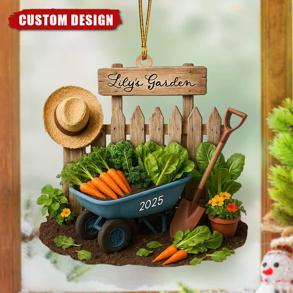 Personalized Vegetable Garden Ornament – Custom Name Garden Decor