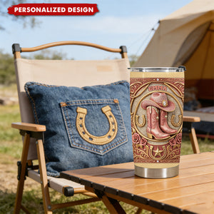 Personalized Pink Western Cowgirl Tumbler - Gift For Bestie and Cowgirls