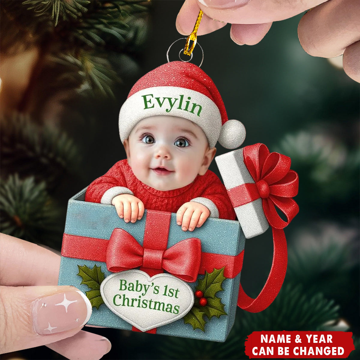 Baby Photo Ornament – First Christmas Personalized Keepsake