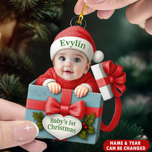 Baby Photo Ornament – First Christmas Personalized Keepsake
