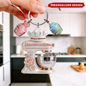 Personalized Baking Keychain - Custom Name Baking Gift for Mom