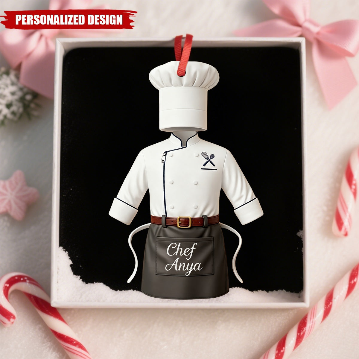 Custom Chef Christmas Ornament – Personalized Name Gift for Cooks & Bakers