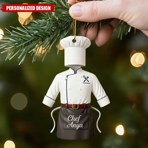 Custom Chef Christmas Ornament – Personalized Name Gift for Cooks & Bakers